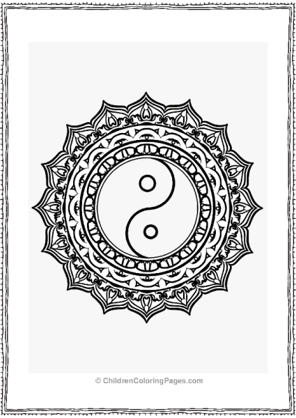 Yin Yang Mandala Design Free PDF Printable