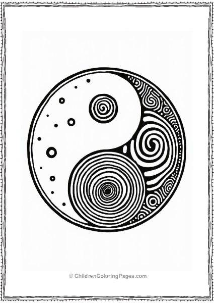 Yin Yang Spiral Design Free PDF Printable