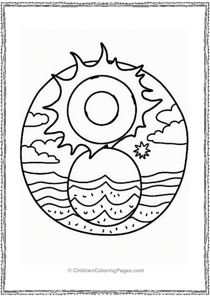 Yin Yang Sun And Moon Design Free PDF Printable
