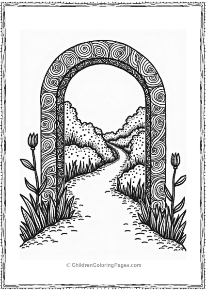 Zentangle Archway To Garden Free PDF Printable