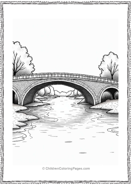 Zentangle Bridge Over Calm River Free PDF Printable