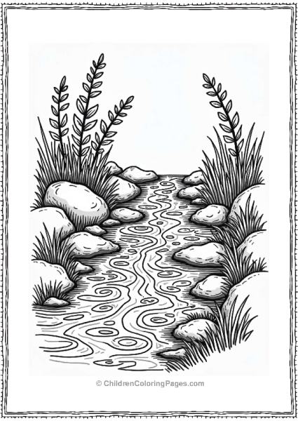 Zentangle Bubbling Brook Design Free PDF Printable
