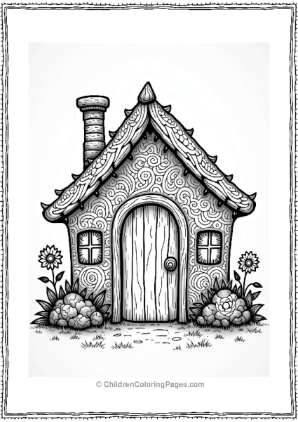 Zentangle Cottage In A Flower Garden Free PDF Printable