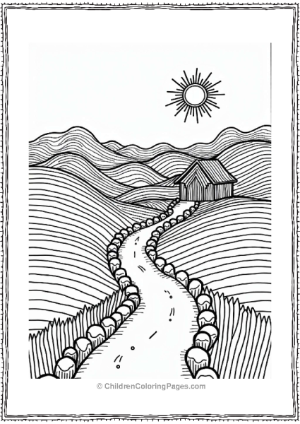 Zentangle Countryside Scene Free PDF Printable