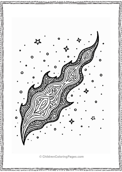 Zentangle Decorative Comet In Space Free PDF Printable