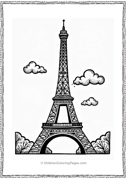 Zentangle Eiffel Tower Design Free PDF Printable