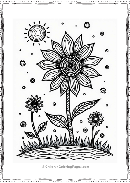 Zentangle Garden With Flower And Ornaments Free PDF Printable