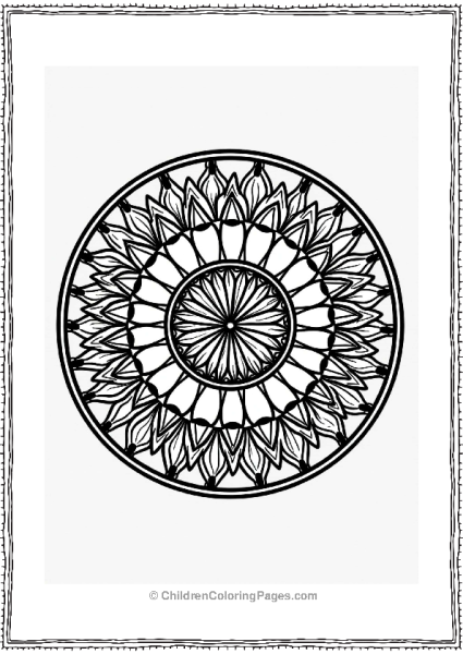 Zentangle Geometric Mandala Coloring Page Free PDF Printable