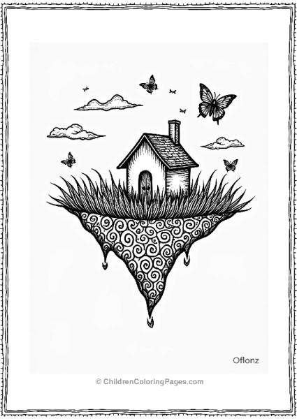 Zentangle Island With Fish And Butterflies Free PDF Printable