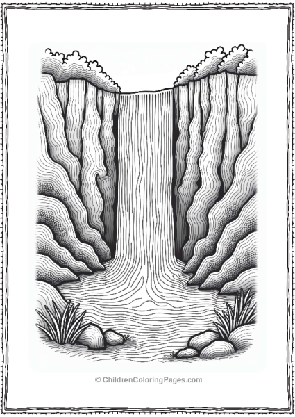 Zentangle Majestic Waterfall Design Free PDF Printable