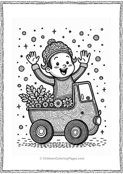 Zentangle Parade With Cheerful Float Free PDF Printable