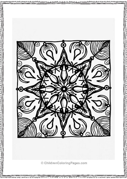 Zentangle Square Mandala Design Free PDF Printable