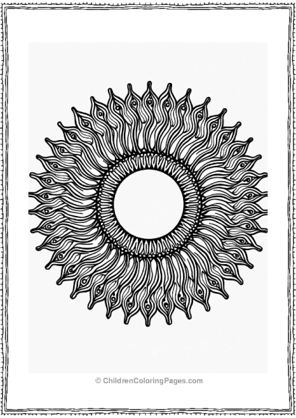 Zentangle Sun Mandala Design Free PDF Printable