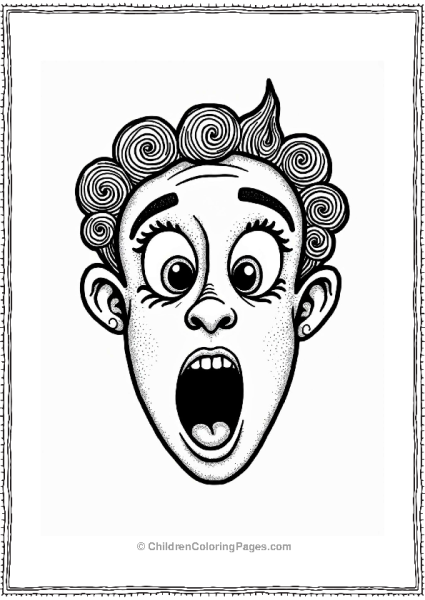 Zentangle Surprised Face With Spirals Free PDF Printable