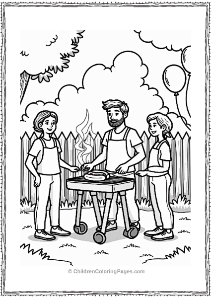 4th Of July Barbecue Scene Free PDF Printable