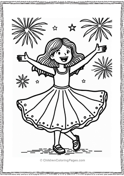 4th Of July Celebration With Fireworks Free PDF Printable