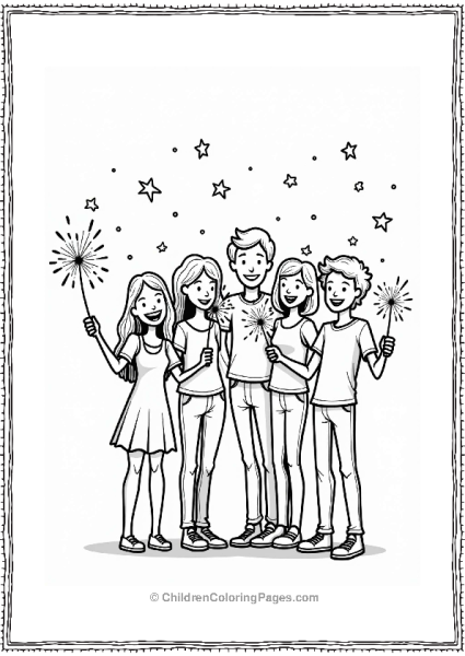 4th Of July Celebration With Sparklers Free PDF Printable