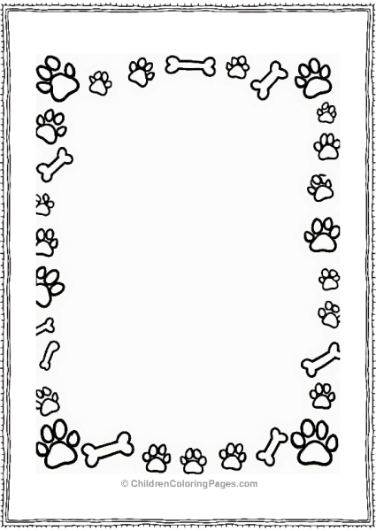 Animal Paw Print Border Pattern Free PDF Printable