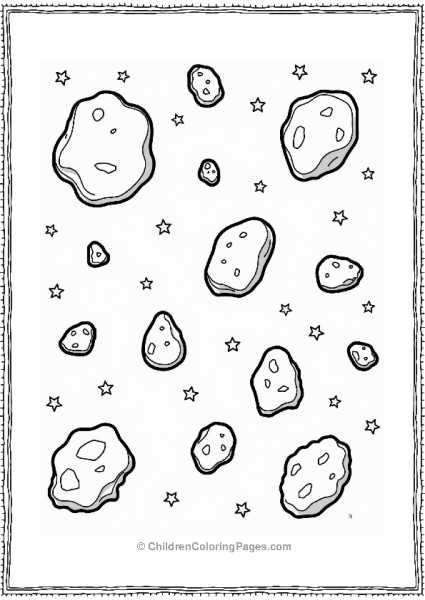 Asteroid Field With Creative Patterns Free PDF Printable