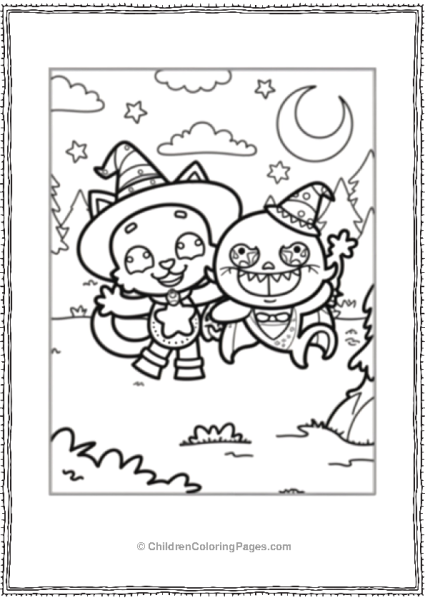 Baby Shark And Pinkfong Dressed As A Witch Free PDF Printable