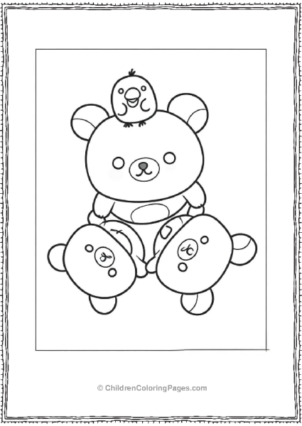 Bird Sitting On Rilakkuma Free PDF Printable
