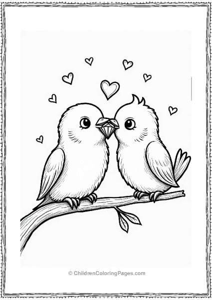Birds With Diamonds And Floating Hearts Free PDF Printable