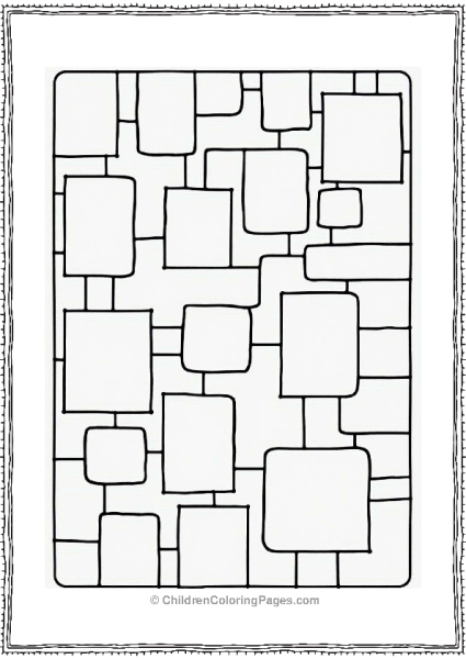 Bold Square Grid Coloring Pattern Free PDF Printable