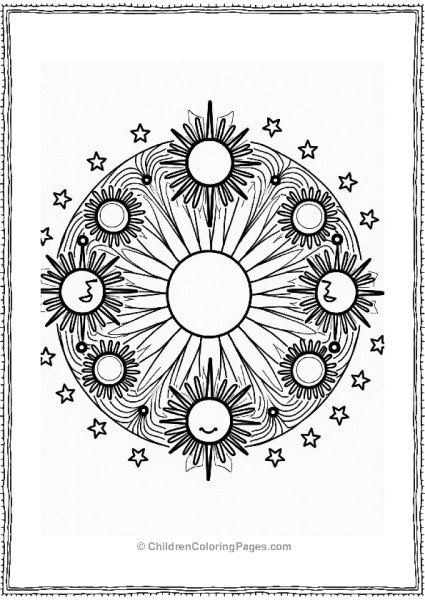 Celestial Mandala For Kids Pattern Free PDF Printable