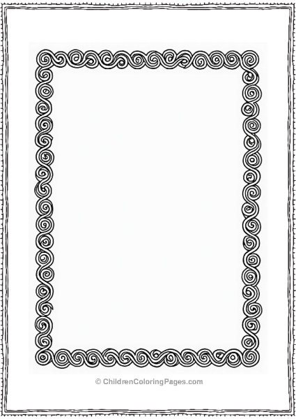 Celtic Spiral Border Coloring Pattern Free PDF Printable
