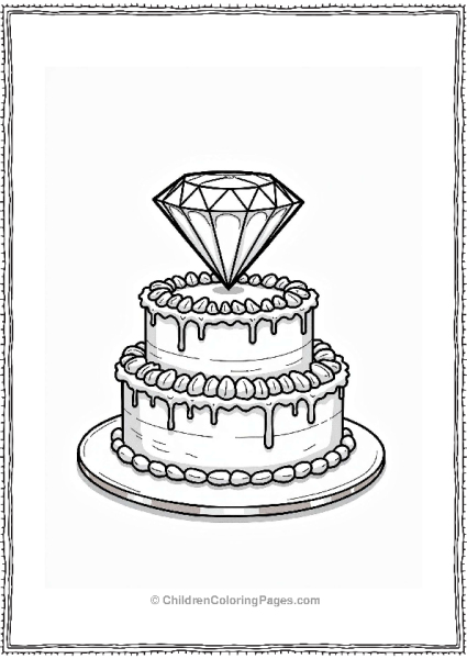 Charming Diamond Cake Topper Free PDF Printable