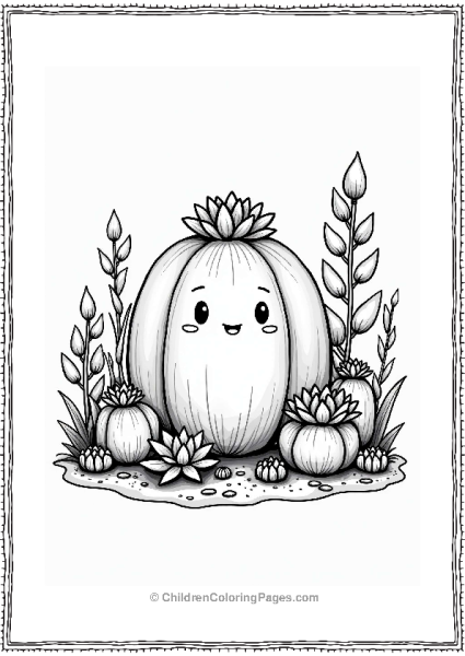 Charming Succulent Garden Scene Free PDF Printable
