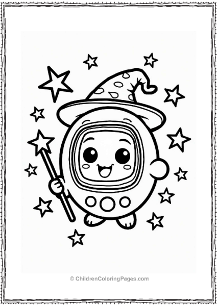 Cheerful Tamagotchi Wizard Free PDF Printable
