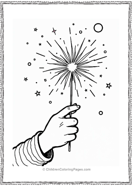 Child Holding Sparkler On 4th Of July Free PDF Printable