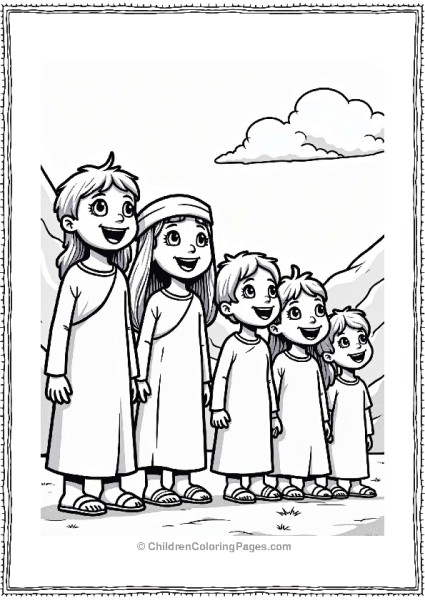 Children Watching Moses Part The Red Sea Free PDF Printable