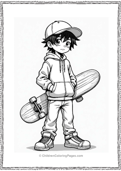 Cool Manga Boy In Skater Outfit Free PDF Printable