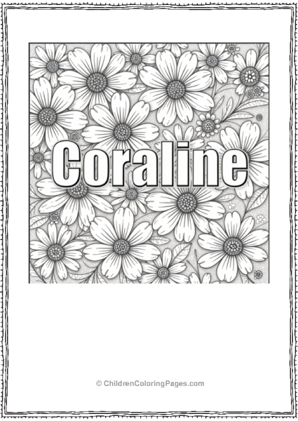 Coraline Flower Coloring Page Free PDF Printable