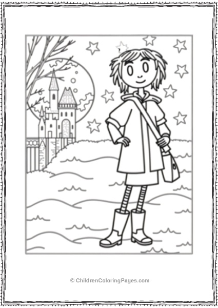 Coraline Outside On A Full Moon Night Free PDF Printable