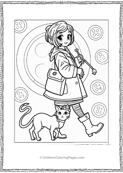 Coraline Walking With Cat Free PDF Printable