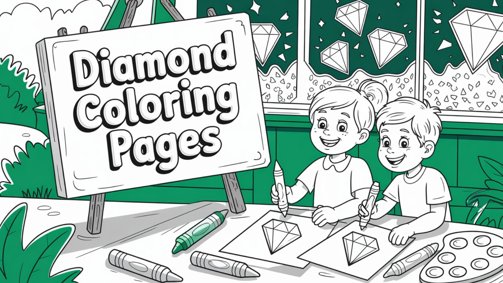 Diamond Coloring Pages – Free PDF Printabes 💎✨🌍🔥🎨🌈