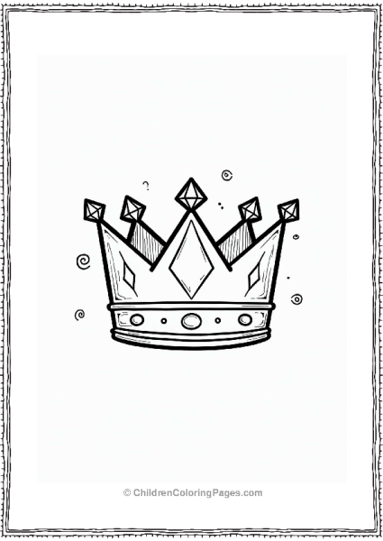 Diamond Crown Coloring Page Free PDF Printable