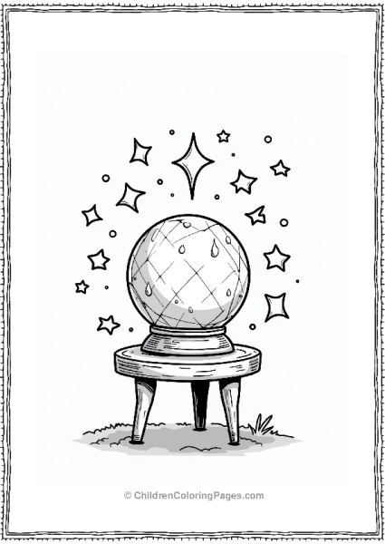 Diamond Crystal Ball With Magical Symbols Free PDF Printable