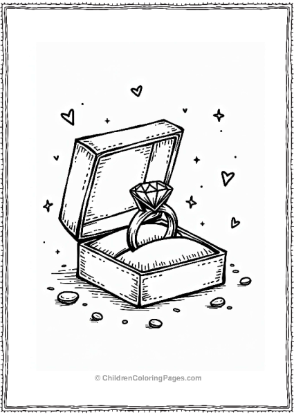 Diamond Engagement Ring In A Heartfelt Display Free PDF Printable