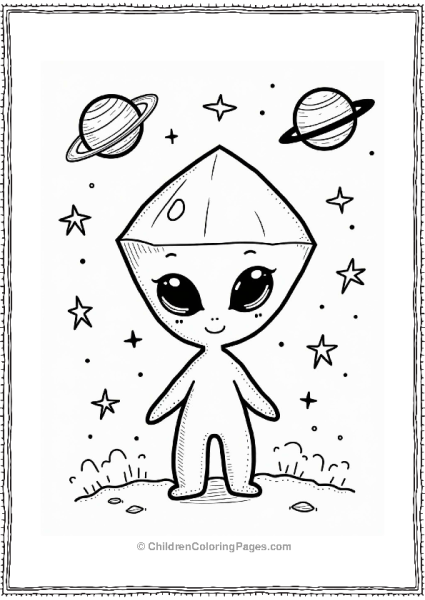 Diamond Faced Alien Among Stars Free PDF Printable
