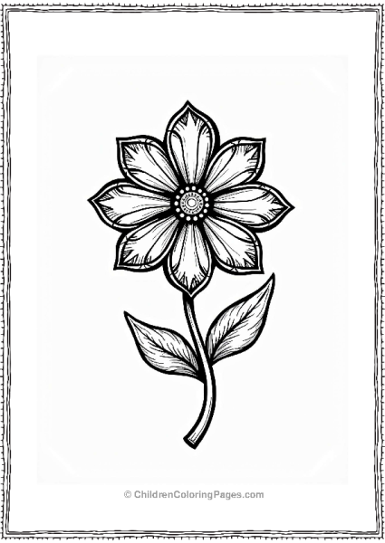 Diamond Flower Brooch Coloring Page Free PDF Printable