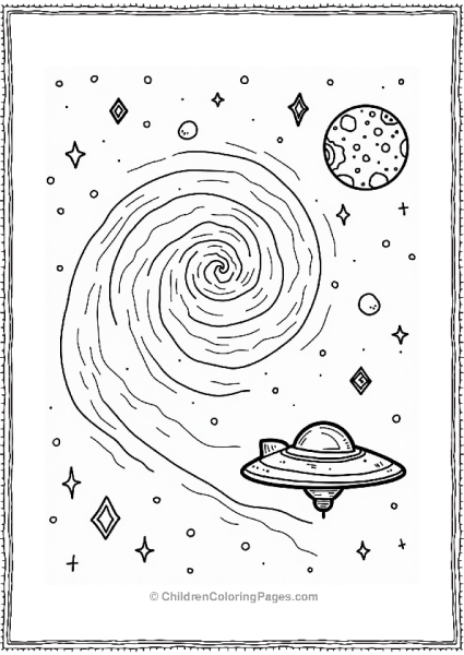 Diamond Galaxy With Spaceship Free PDF Printable