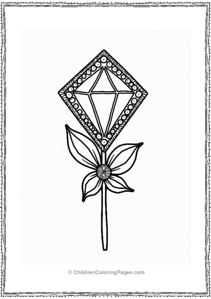 Diamond Hairpin With Floral Design Free PDF Printable