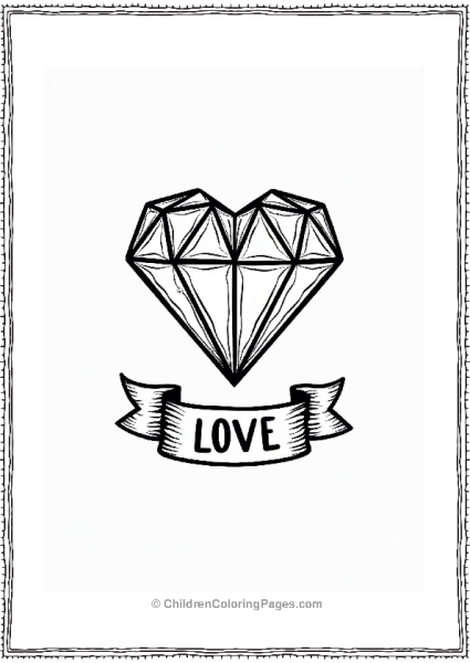 Diamond Heart With Love Banner Free PDF Printable