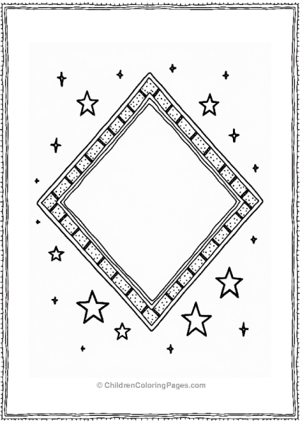 Diamond Mosaic Frame For Kids Free PDF Printable