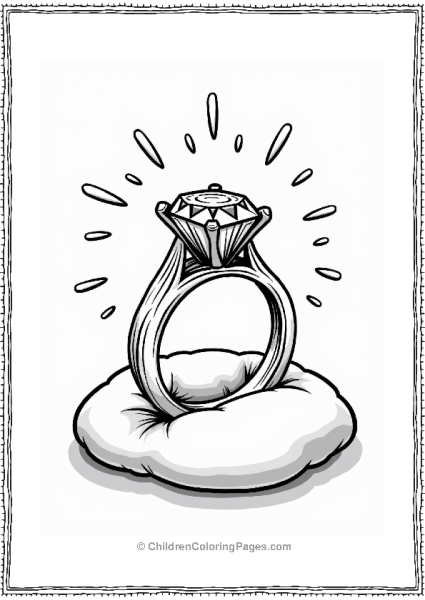 Diamond Ring On Cushion Free PDF Printable