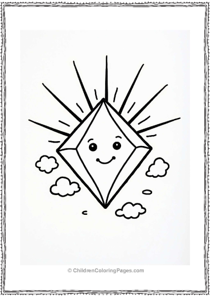 Diamond Sun With Rays And Clouds Free PDF Printable